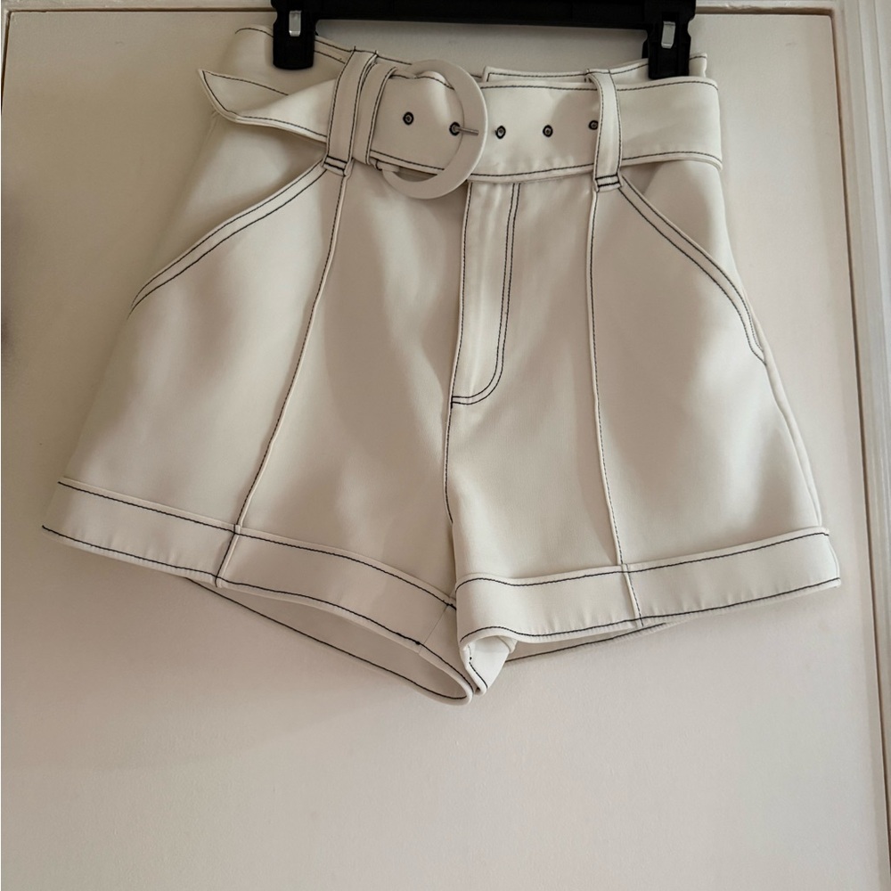 Cinq à Sept Cream High Waist Women's Shorts